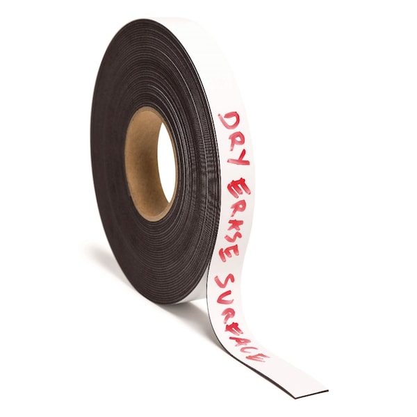 U Brands Dry Erase Magnetic Tape Roll, 1 x 50 ft, White, 1/Roll - 5148U00-06