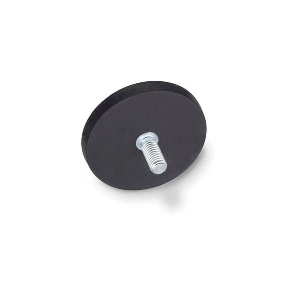 J.W. Winco Retaining Magnet Assembly w/ Threaded Stud and Rubber Jacket - .87" Dia. Zinc Plated Steel - 51.3-ND-22-SW