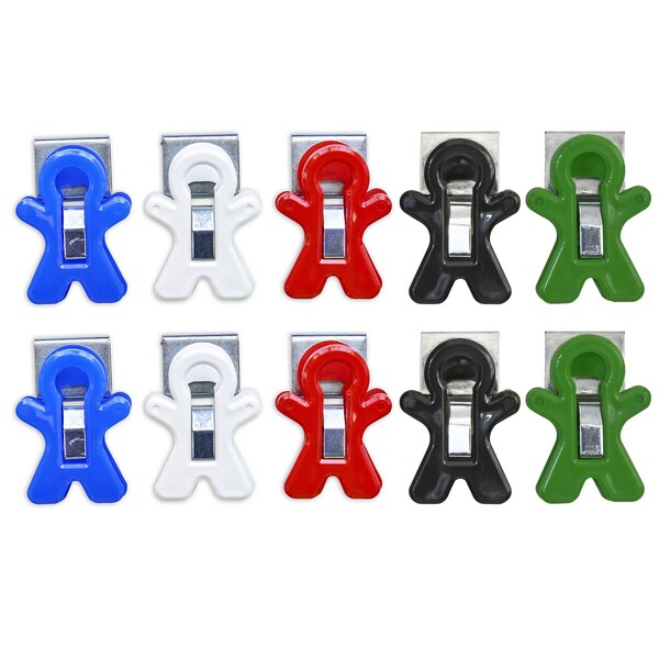 The Pencil Grip Magnet Man Magnetic Clip, Assorted Colors, 10PK - TPG-13201