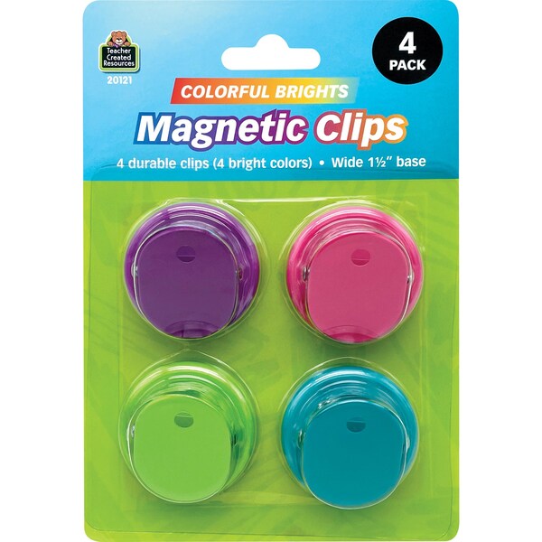 Teacher Created Resources Colorful Magnetic Clips, 4-Piece Set, 4PK - TCR20121