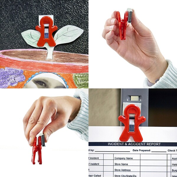 The Pencil Grip Magnet Man Magnetic Clip, Assorted Colors, Clamshell, 12PK - TPG-13212P