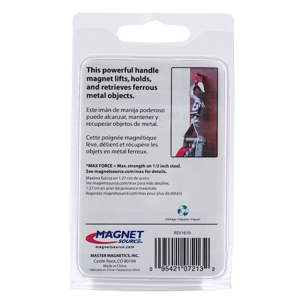 Master Magnetics Magnet Source 2 in. L X .75 in. W Red Handle Magnet 50 lb. pull 1 pc - 07213