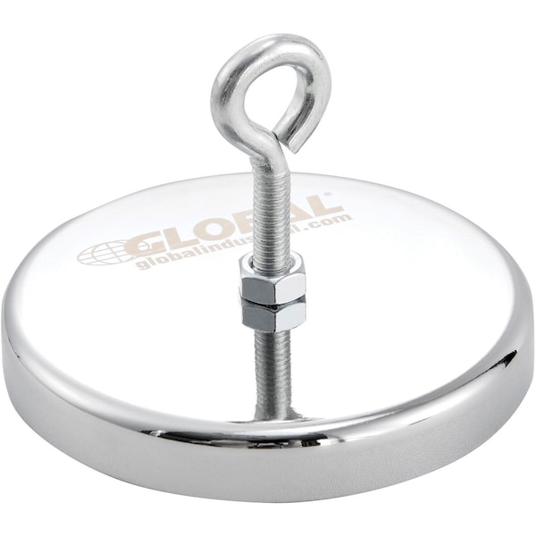 Global Industrial Ceramic Hang-It Magnet w/ Attached Eyebolt, 95 Lbs. Pull, 6PK - 320759