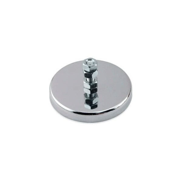 Master Magnetics Master Magnetics Ceramic Mount-It Magnet RB70B3N with Attached Screw and Nuts 65 Lbs. Pull Chrome - Pkg Qty 80 - RB70B3N