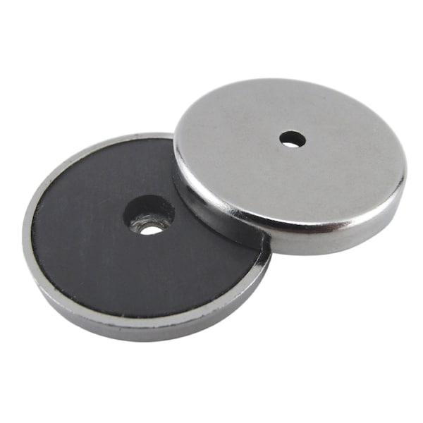 Master Magnetics Magnet Source .18 in. L X 1.21 in. W Silver Round Base Magnet 10 lb. pull 2 pc - 07515