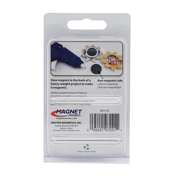 Master Magnetics Magnet Source .187 in. L X 1.5 in. W Black Disc Magnets 0.7 lb. pull 2 pc - 07041