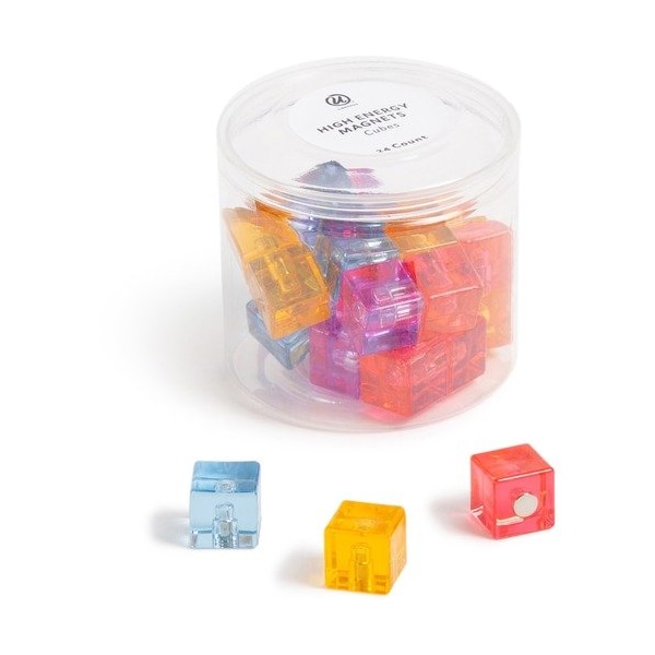 U Brands Magnets, Cube, 24-Count Set, AST, 24PK - UBR3435U0624