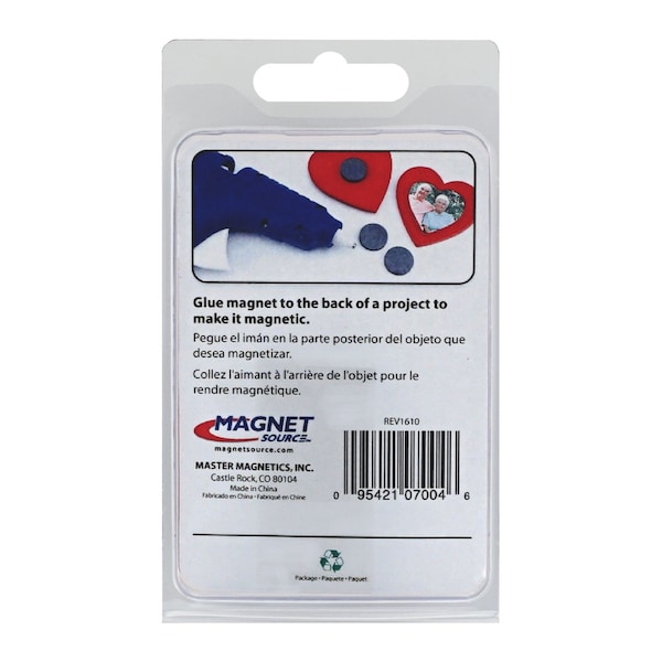 Master Magnetics Magnet Source .156 in. L X .97 in. W Black Disc Magnets 0.8 lb. pull 6 pc - 07004