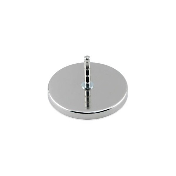 Master Magnetics Master Magnetics Ceramic Hang-It Magnet RB100POST with Attached Grooved Post 200 Lbs. Pull Chrome - Pkg Qty 12 - RB100POST
