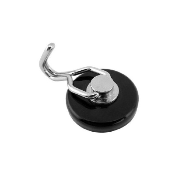 Eclipse Magnetics Neodymium Pot magnet w/swivel hook 1.5 in. Dia., 0.5 in. High, 65LBS pull - E2227