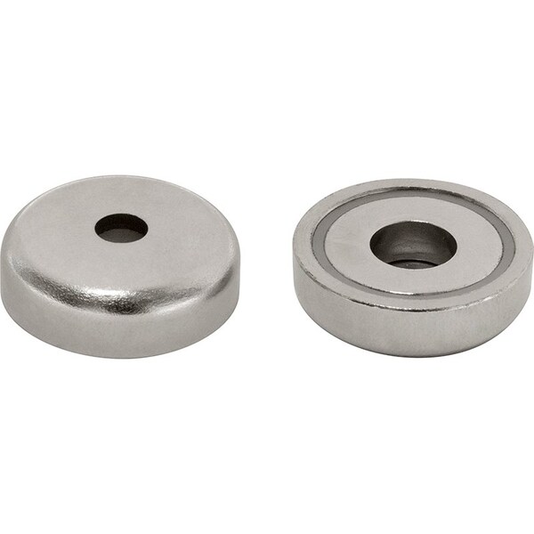 Mag-Mate Plated Cup Magnet, Rare Earth 0.79"dia,  - MX0787R
