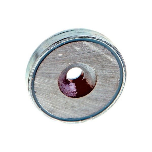 J.W. Winco J.W. Winco Retaining Magnet Assembly Disc-Shape w/ Countersunk Thru Hole, .98" Dia, Steel - 50.4-HF-25