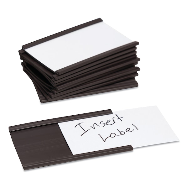 U Brands Magnetic Card Holders, 3 x 1.75, Black, PK10 - 5157U00-30