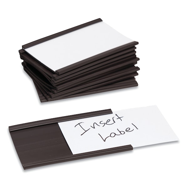 U Brands Magnetic Card Holders, 3 x 1.75, Black, PK10 - 5157U00-30