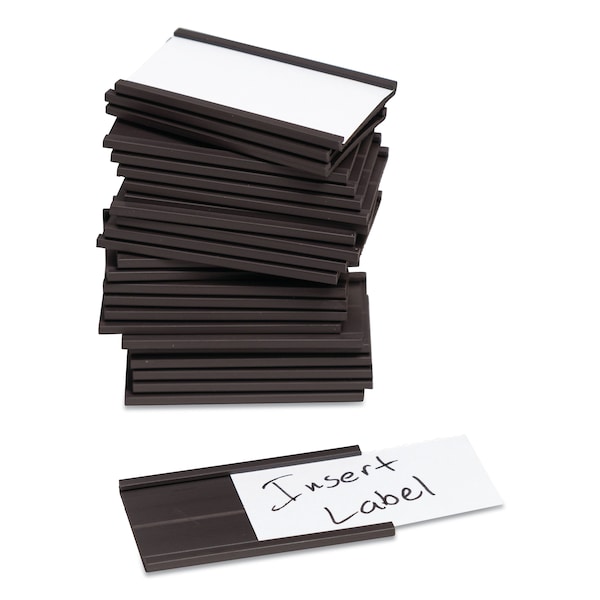 U Brands Magnetic Card Holders, 2 x 1, Black, PK25 - 5142U00-54