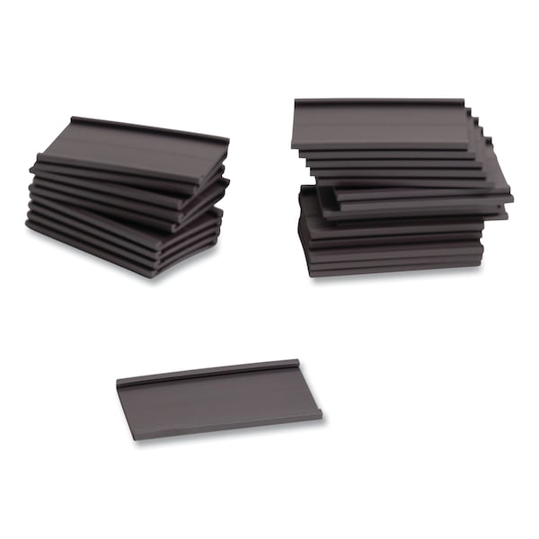 U Brands Magnetic Card Holders, 2 x 1, Black, PK25 - 5142U00-54