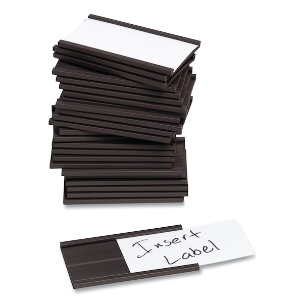 U Brands Magnetic Card Holders, 2 x 1, Black, PK25 - 5142U00-54
