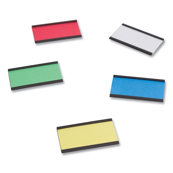 U Brands Magnetic Card Holders, 2 x 1, Black, PK25 - 5142U00-54