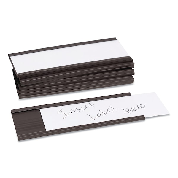 U Brands Magnetic Card Holders, 6 x 2, Black, PK10 - 5160U00-15