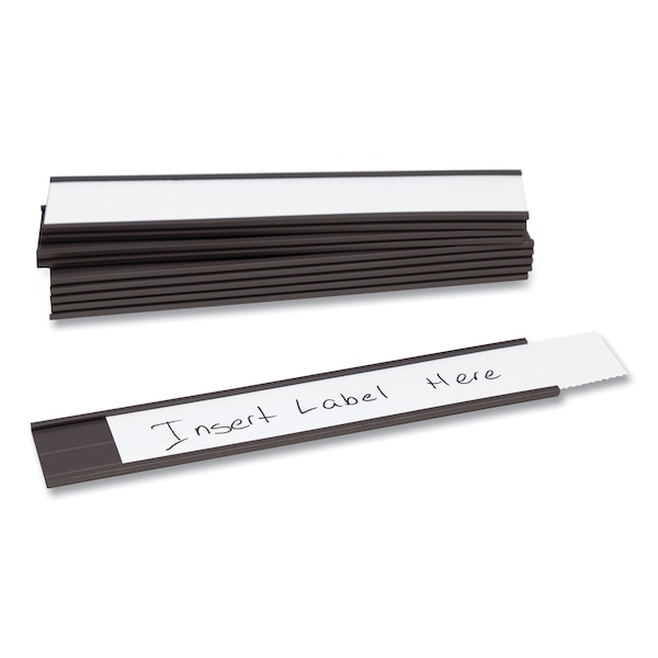 U Brands Magnetic Card Holders, 6 x 1, Black, PK10 - 5159U00-30