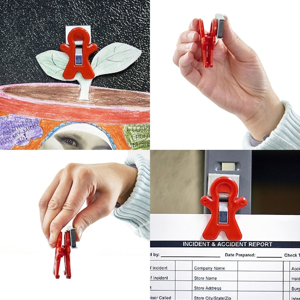 The Pencil Grip Magnet Man Magnetic Clip, Assorted Colors, in Bucket, 40PK - TPG-132
