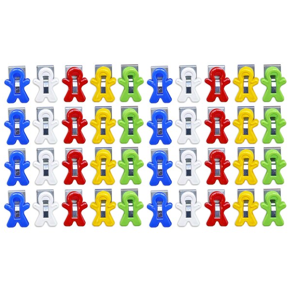 The Pencil Grip Magnet Man Magnetic Clip, Assorted Colors, in Bucket, 40PK - TPG-132