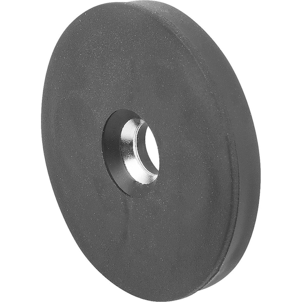 Kipp Magnet Shallow Pot Magnet H=8, 5 Ndfeb, Round, Comp:Rubber, Comp:Black, D2=5, 5, D=66 - K0565.05