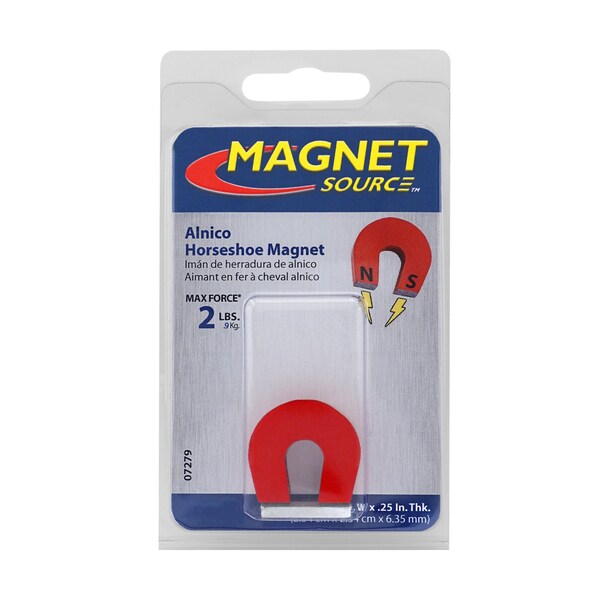 Master Magnetics Magnet Source 1 in. L X 1.126 in. W Red Horseshoe Magnet 2 lb. pull 1 pc - 07279
