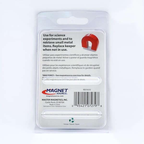 Master Magnetics Magnet Source 1 in. L X 1.126 in. W Red Horseshoe Magnet 2 lb. pull 1 pc - 07279