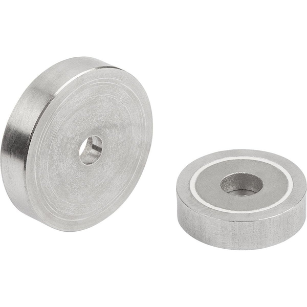 Kipp Magnet Shallow Pot Magnet H=7 Smco, Round, Comp:Stainless Steel, D1=5, 5, D=32 ±0, 2 - K1399.132