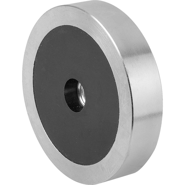 Kipp Magnet Shallow Pot Magnet D1=M10 H=14 Ndfeb, Round, Comp:Steel, D=63 - K0556.03