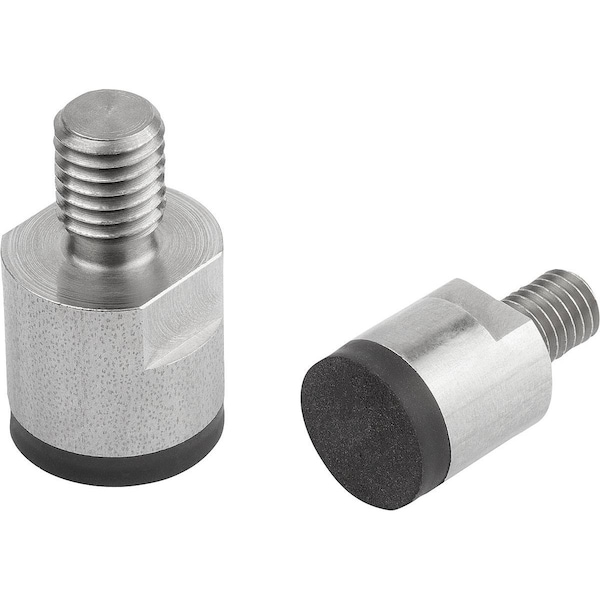 Kipp Magnet Deep Pot Magnet D1=M08 H=18 Ndfeb, Round, Comp:Rubber, D=16 - K1397.1608