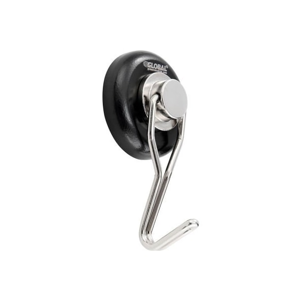 Dailymag Magnetic Tech - Ningbo Global Industrial Neodymium Swiveling Magnetic Hook Black Powdered Coat 65 Lbs. Pull 6/Pack - 320755