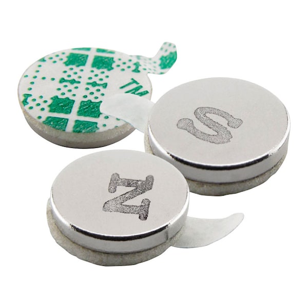 Master Magnetics Magnet Source 0.375 in. L X 0.375 in. W Silver Disc Magnets with Adhesive 1.68 lb. pull 12 pc - 07526