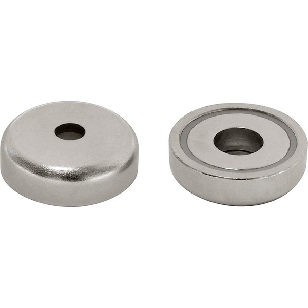 Mag-Mate Plated Cup Magnet, Rare Earth 0.98"dia,  - MX0984R