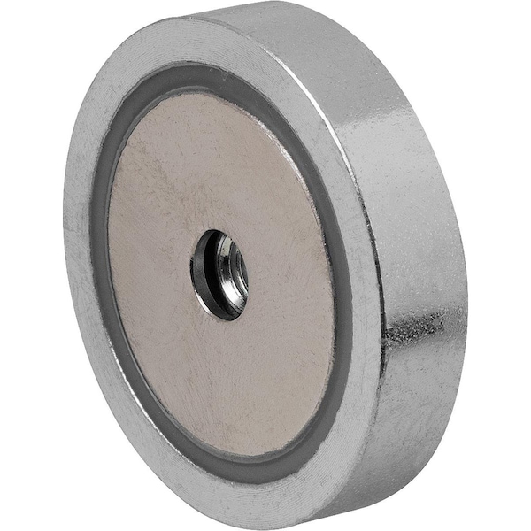 Kipp Magnet Shallow Pot Magnet D1=M05 H=7 Ndfeb, Round, Comp:Steel, D=32 - K0556.01