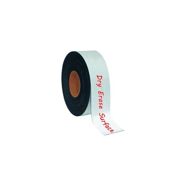 Bi-Silque MasterVision Dry-Erase Magnetic Tape Rolls, Write-on wipe-off, White, 2" x 50 ft. - FM2118