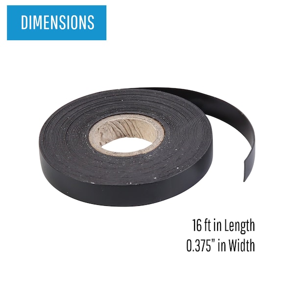 Mastervision 16'x3/8" Magnetic Tape Roll, Dividing Tape for Planning & Calendar Whiteboards, Customizable Size - FM0105