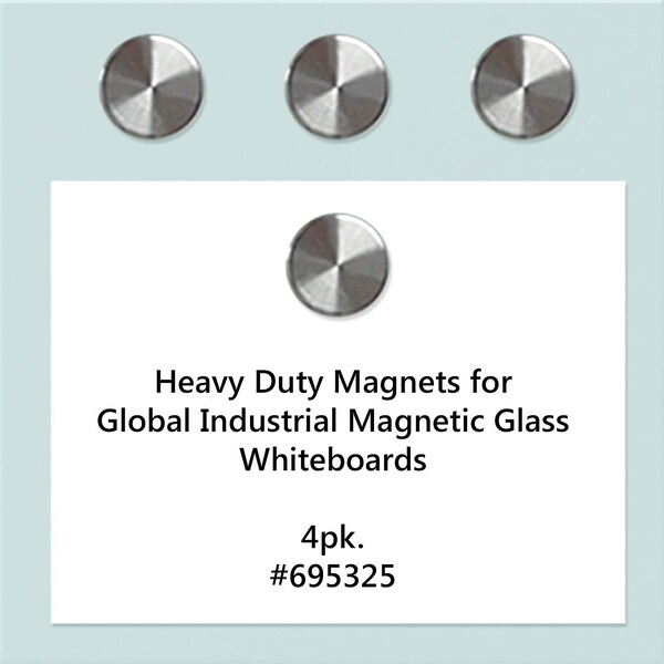 Global Industrial Steel Magnets, Silver, 3/8 x 3/8 - 695325