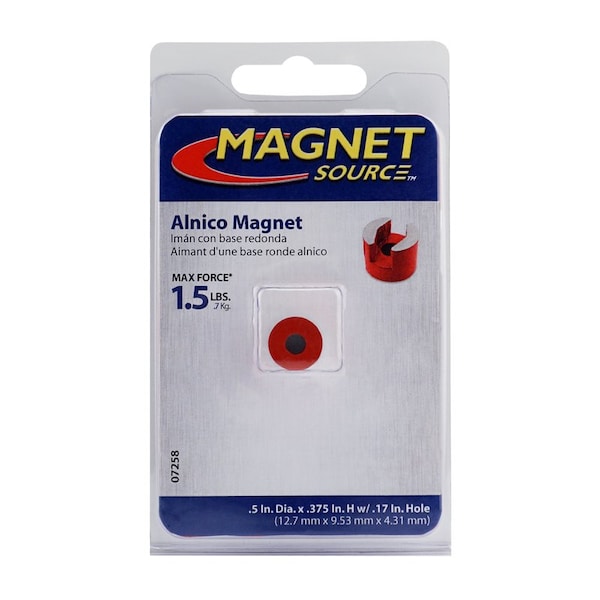 Master Magnetics Magnet Source .375 Dia. in. L X .5 in. W Red Work Holding Magnet 1.5 lb. pull 1 pc - 07258