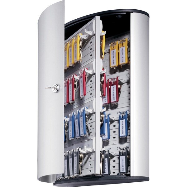 Durable Office Products Brushed Aluminum Keyed Lock 72-Key Cabinet - 1955-23