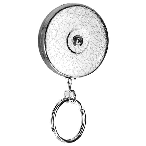 Zoro Select Key Reel, Chrome, Stainless Steel Chain, Chrome Texture - 0005-011