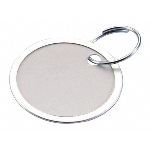 Lucky Line Key Tag, White, Metal Alloy, Paper, Paper Metal-Rimmed Ring, Satin 25 PK - 28225