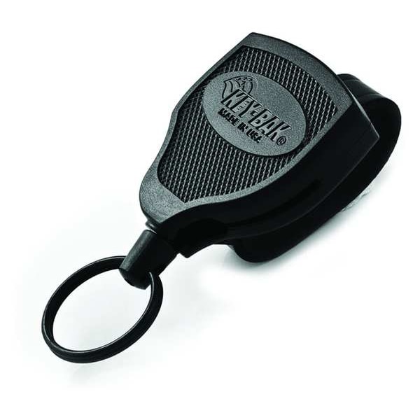 Key-Bak Key Reel, Split Ring Type, 1 1/4 in Ring Size, Black - S48-SDLEK