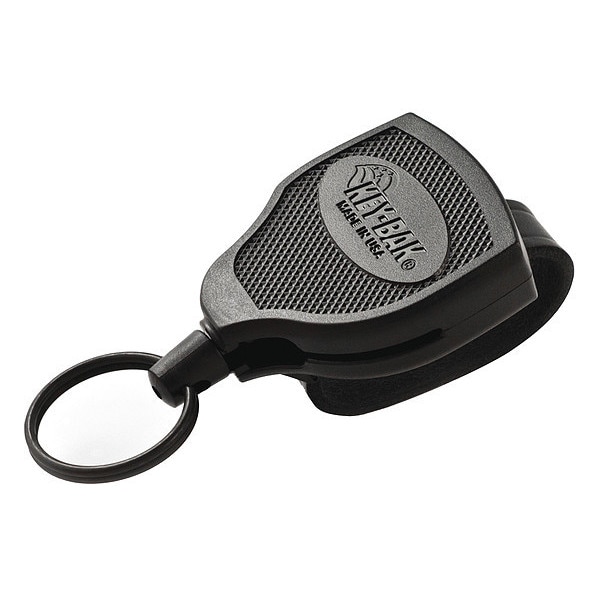 Key-Bak Key Reel, Split Ring Type, 1 1/4 in Ring Size, Black - S48-SDLEK