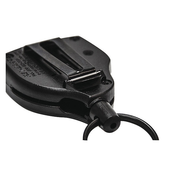 Key-Bak Key Reel, Split Ring Type, 1 1/4 in Ring Size, Black - S48-SDLEK