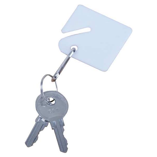 Zoro Select Key Tag, White, Square-Slotted, 50 PK - 33J870