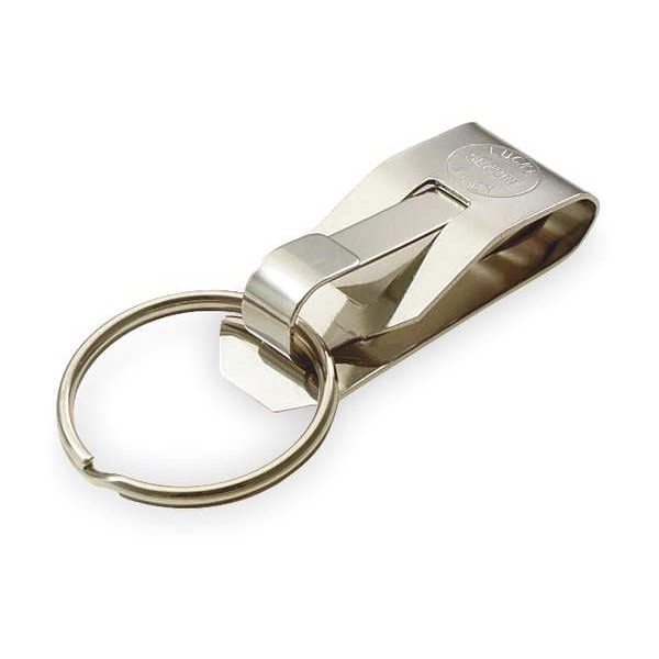 Lucky Line Belt Key Holder, Silver, Stainless Steel, Clip-On Belt Hook, Nickel Plated - 40401