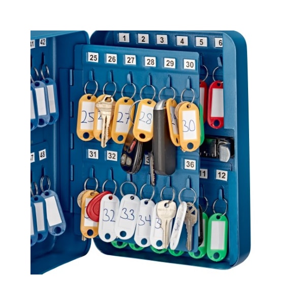 Adiroffice 48-Key Steel Secure Key Cabinet with Combination Lock, Blue, PK2 - ADI682-48-BLU-2PK
