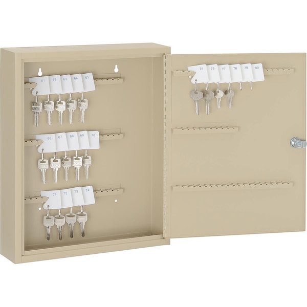 Global Industrial Key Cabinet, 110 Keys, 14x3-1/8x17-1/8, Sand - 270298